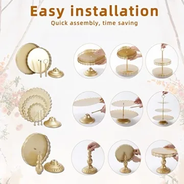 Elegant 5Pcs Gold Cake Stand Set for Events