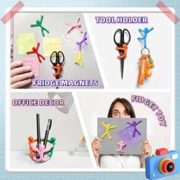 VNDUEEY Fridge Magnets Man,10 Pack Refrigerator Magnets for Adults, Cool Magnetic People Magnets Fridge, Colorful Solid Humanoid Magnetic Toys for Boys Girls Gifts, Magnets for Office Locker Decor