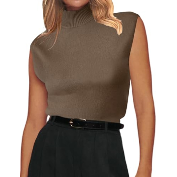 Stylish Zeagoo Women's 2025 Mock Turtle Neck Sweater Vest