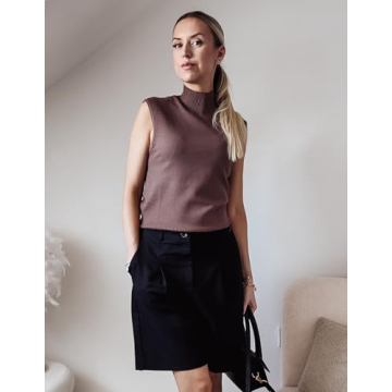 Stylish Zeagoo Women's 2025 Mock Turtle Neck Sweater Vest