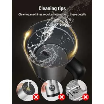 Milk Frother, Airyoyo 4-in-1 Milk Frother with Stand, Electric Milk Frother and Steamer Hot& Cold Foam Temperature Control, Auto Shut-Off Frother for Coffee Latte