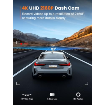 Galphi 4K Dash Cam with 5G WiFi & 64GB Card Included