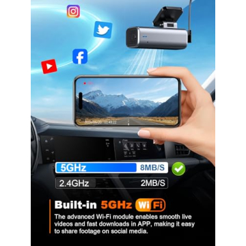 Galphi 4K Dash Cam with 5G WiFi & 64GB Card Included