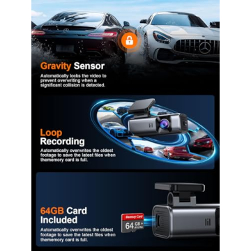 Galphi 4K Dash Cam with 5G WiFi & 64GB Card Included