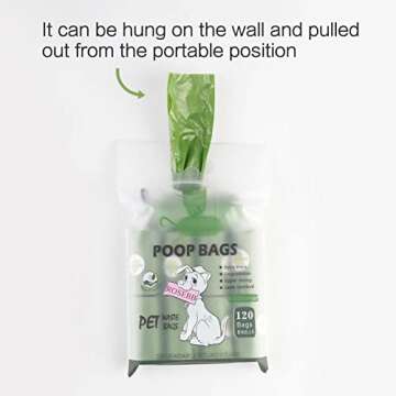 ROSEBB dog poop bags rolls,Pet Waste bags,poop bags for dogs,Guaranteed Leak Proof and Extra Thick dog bags for poop,120Count doggy poop bags,9x13 Inches doggie poop bags,dog poop bag dispenser