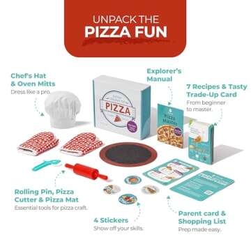 Tovla Jr. Ultimate Real Pizza Cooking Kit for Kids – Fun DIY Baking Set, STEM Activity for Ages 4+...