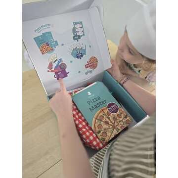 Tovla Jr. Ultimate Real Pizza Cooking Kit for Kids – Fun DIY Baking Set, STEM Activity for Ages 4+, Visual Learning Pizza Tools, Great Gift for Young Chefs