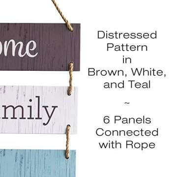 EXCELLO GLOBAL PRODUCTS Large Hanging Wall Sign: Rustic Wooden Decor (Home, Family, Love, Laugh, Liv...