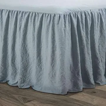 Lush Decor Ruffle Skirt Bedspread Set - 3 Piece Luxurious Farmhouse Bedding Set - Elegant, Charming Ruffle Detail - Timeless Style & Classic Design - Soft and Lightweight - Full, Lake Blue