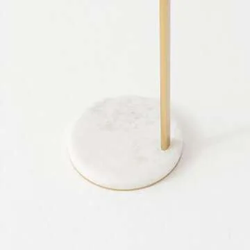 Brightech Luna Drop LED Floor Lamp, Frosted Glass Globe Arcing Living Room Lamp, Mid-Century Modern Standing Lamp for Living Rooms, Boho Rustic Indoor Tall Lamp for Bedrooms & Offices - Brass