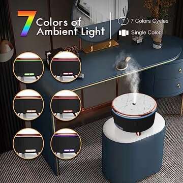 Diffusers for Essential Oils Large Room, 500ml Aromatherapy Diffuser Cool Mist Humidifier with Remote Control,7 Colors Lights & 3 Mist Mode Waterless Auto Off for Women Office Home Black