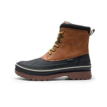 Bruno Marc Men's Insulated Waterproof Snow Boots Warm Fur Lined Outdoor Winter Boot Brown/Yellow,Siz...