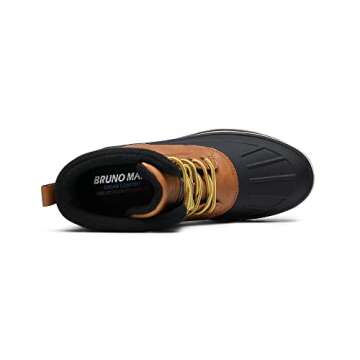 Bruno Marc Men's Insulated Waterproof Snow Boots Warm Fur Lined Outdoor Winter Boot Brown/Yellow,Size10.5,SBSB229M