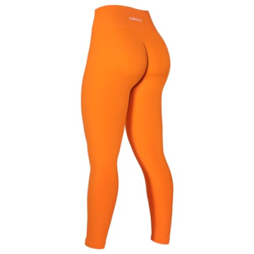 AUROLA Dream Collection Workout Leggings - High Waist Seamless Scrunch Gym Pants in Persimmon Orange...