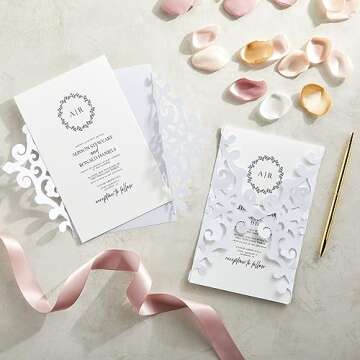 White Metallic Paper - 96 Sheet Shimmer Papers, Letter Size 8.5x11, Double Sided, Laser Printer Comp...