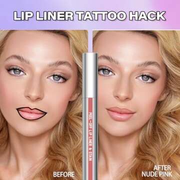 Cilrofelr Peel Off Lip Liner Stain - Long Wear Tattoo Lip Liner with Tweezer