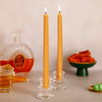 Natural Beeswax Taper Candles - Smokeless & Dripless