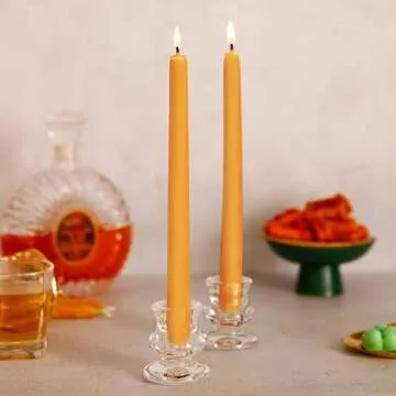 Natural Beeswax Taper Candles - Smokeless & Dripless