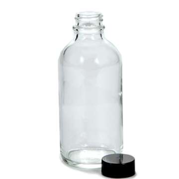 Vivaplex, 12, Clear, 4 oz Glass Bottles, with Lids