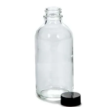 Vivaplex, 12, Clear, 4 oz Glass Bottles, with Lids