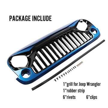 TOPFIRE Painted Front Grill for Jeep Wrangler JK