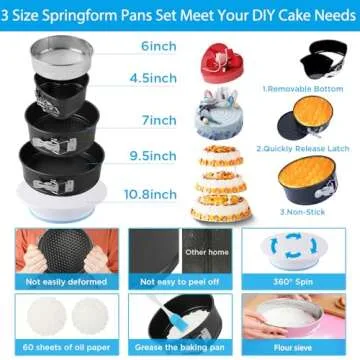 Cake Decorating Kit Supplies, 515 PCS Baking Supplies Set with 3 Springform Pan Sets, 66Icing Piping...