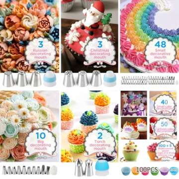 Cake Decorating Kit Supplies, 515 PCS Baking Supplies Set with 3 Springform Pan Sets, 66Icing Piping Nozzles, Cake Rotating Turntable, Piping Bags, Valentines Day Gifts for Her Mom Wife