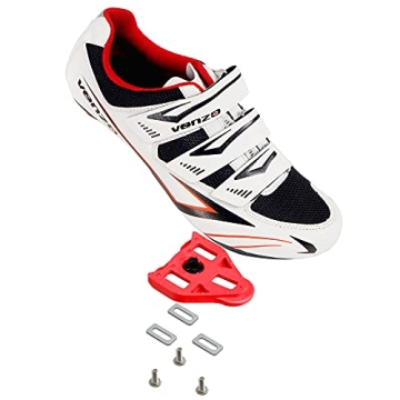 Venzo Bicycle Men's Road Cycling Riding Shoes - 3 Straps - Compatible with Look Delta & for Shimano ...