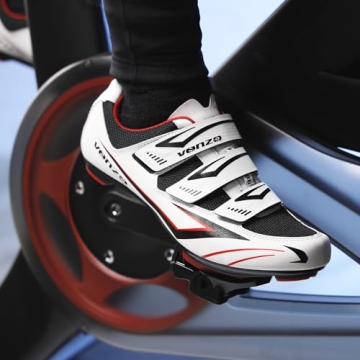 Venzo Men's Cycling Shoes Compatible with Look Delta & Shimano SPD-SL