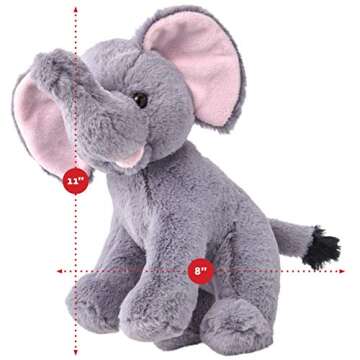 Dragon Drew Elephant and Monkey Stuffed Animals - 2 Soft Plush Animal Toys for Baby, Toddler and Kids - Cute and Cuddly Friends for Boy or Girl - Great Gift for Easter, Christmas, Birthday