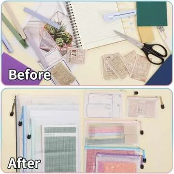 EOOUT 24pcs Mesh Zipper Pouch, Waterproof Zipper Bags, 8 Sizes Plastic Travel Pouch, 8 Colors, Multipurpose for Office Supplies and Travel Storage