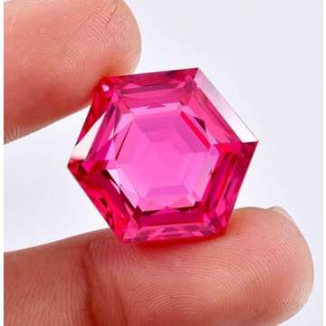 Gems_Hub 1 Pcs. Of Natural Pink Sapphire Asscher 24x21mm Asscher loose gemstone for jewelry making. ...