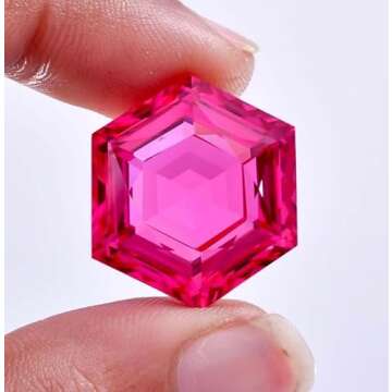Gems_Hub 1 Pcs. Of Natural Pink Sapphire Asscher 24x21mm Asscher loose gemstone for jewelry making. (DIY, Ring, Pendant, Necklace)| GH_NAT_11433