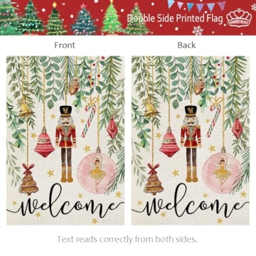 CROWNED BEAUTY Christmas Garden Flag Double Sided Nutcracker