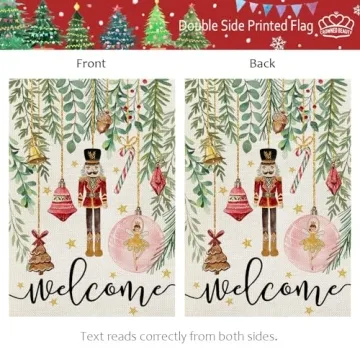 CROWNED BEAUTY Christmas Garden Flag Double Sided Nutcracker