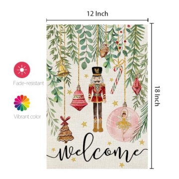 CROWNED BEAUTY Christmas Garden Flag Double Sided Nutcracker
