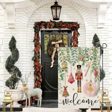 CROWNED BEAUTY Christmas Garden Flag Double Sided Nutcracker