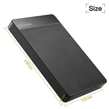 UnionSine 1TB Ultra Slim Portable External Hard Drive HDD-USB 3.0 for PC, Mac, Laptop, PS4, Xbox one, Xbox 360-HD2510(Black)