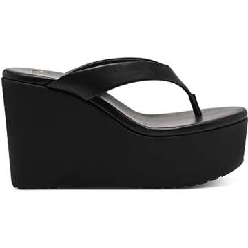 Jessica Simpson Women's Stilla Platform Wedge Sandal, Black, 10