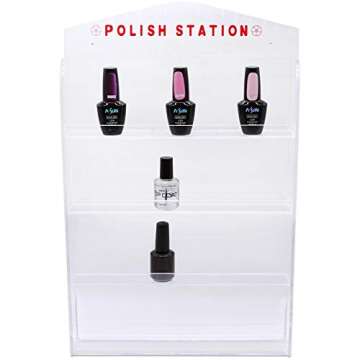 FUJI 4 Row Acrylic Nail Polish Wall Rack for Organization