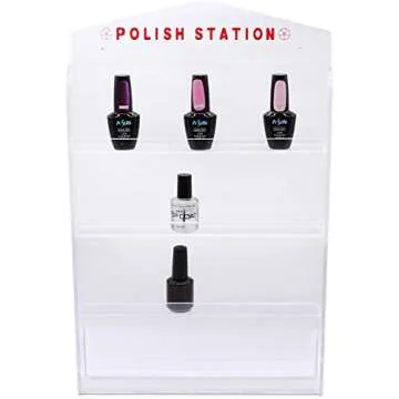 FUJI 4 Row Acrylic Nail Polish Wall Rack for Organization