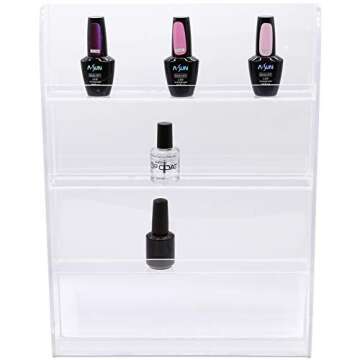 FUJI 4 Row Acrylic Nail Polish Wall Rack for Organization