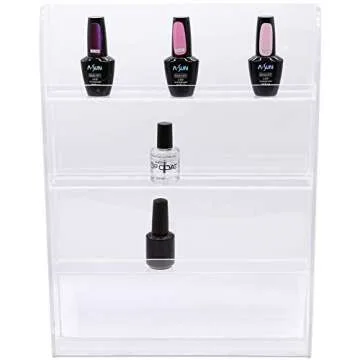 FUJI 4 Row Acrylic Nail Polish Wall Rack for Organization