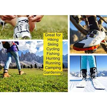 21C 1.5mm Neoprene Toe Warmers (Wear Inside Shoes) - 2 Pairs - 4 Foot Warmer Booties for Cycling, Hiking, Camping, Skiing, Outdoor Sports - Thermal Toe Socks - Size 2