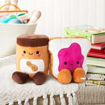 Hallmark Better Together 5" Magnetic Plush Toys (Peanut Butter and Jelly) Gifts for Christmas, Anniv...