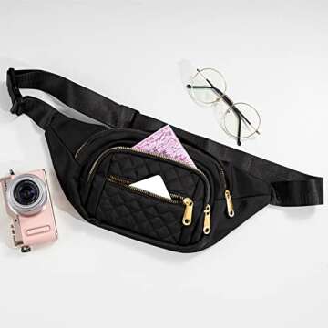 Fanny Packs for Women Fashionable Stylish Cute Nylon Designer Fanny Pack Waterproof Waist Belt Bag P...