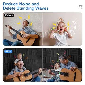 Quick-Recovery Acoustic Foam Panels - 12 Pack