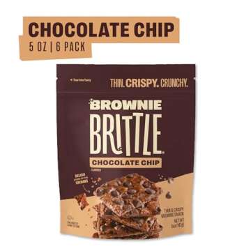 Brownie Brittle – Original Chocolate Chip Thin and Crispy Sweet Snacks, Family Size (Pack of 6, 5 ...
