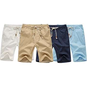 Tansozer Men's Casual Drawstring Summer Beach Shorts