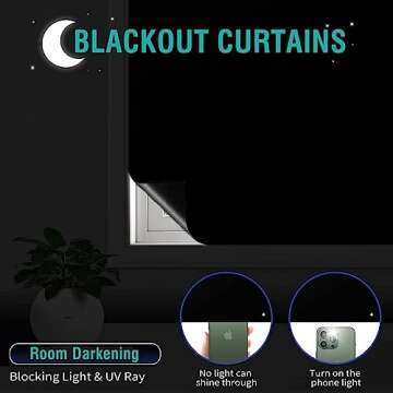 Jnwg Blackout Curtains 79" x 57" for Total Darkness